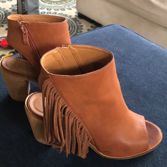 Catherine Malandrino Shoes - Catherine Malandrino Peep toe bootie w/ fringe
